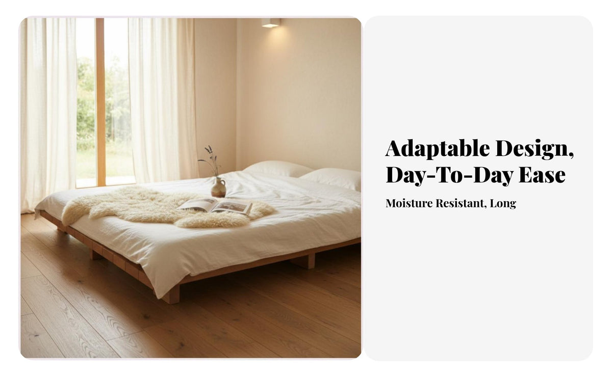 Lowheight Slatted Bedstead floor-hugging design base Bed Minimalist Design Mattress Foundation for Apartment Dwellers, Adults, Guest Room, Small Spaces