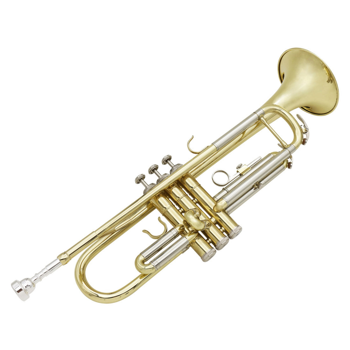 Trumpet Set Bi-Color Trumpet with Case Cupronickel Brass Instrument for Students, Beginners, Lessons, Band Practice