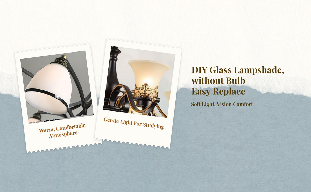 Frosted glass lampshade for bedroom