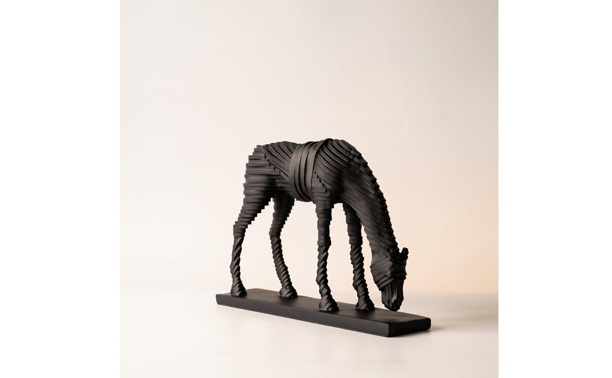 Line-Style Horse Figurine with Base Abstract Horse Figurine Modern Decor Minimalist for Living Room, Office, Entryway