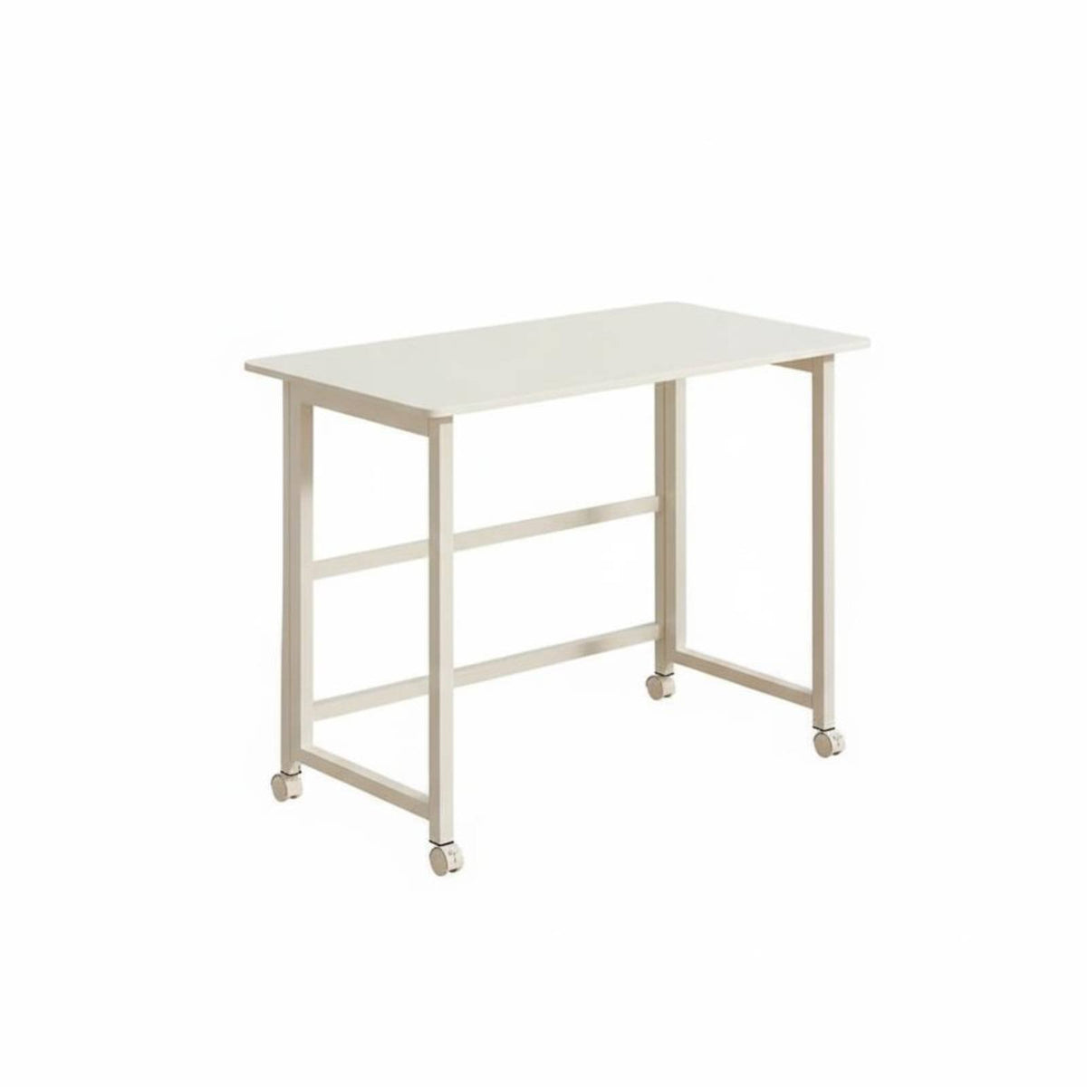 Foldable Rolling Desk Foldable Design Rolling Computer Rolling Table Space-Saving With Storage Shelf for Students