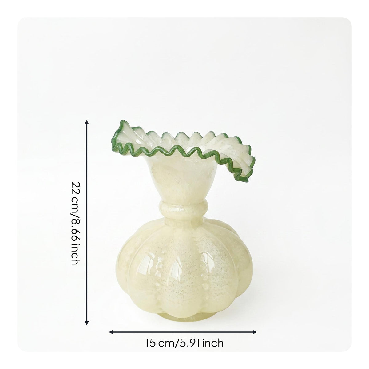 Handmade Glass Flower Vase Mouth-Blown Handmade Glass Vase for Tabletop