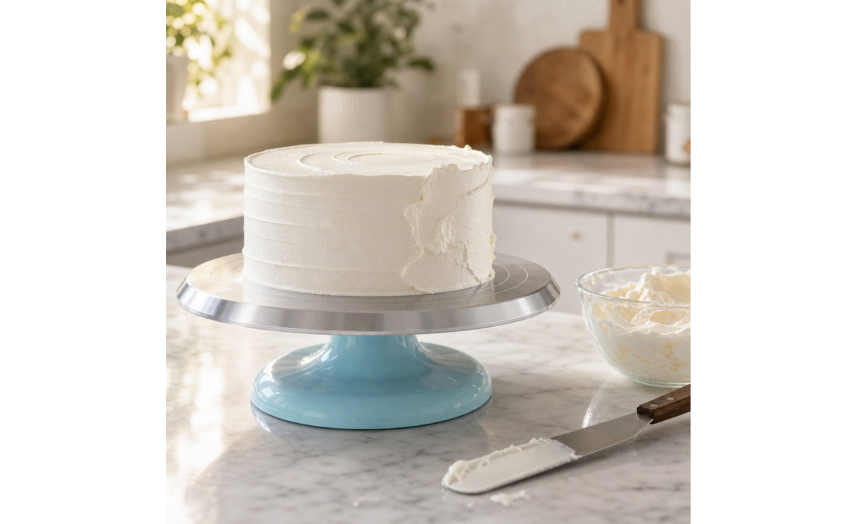 Aluminum Alloy Cake Decorating Turntable Non-Slip Rotating Cake Turntable Smooth Decorating Stand Stable for Bakers, Baking