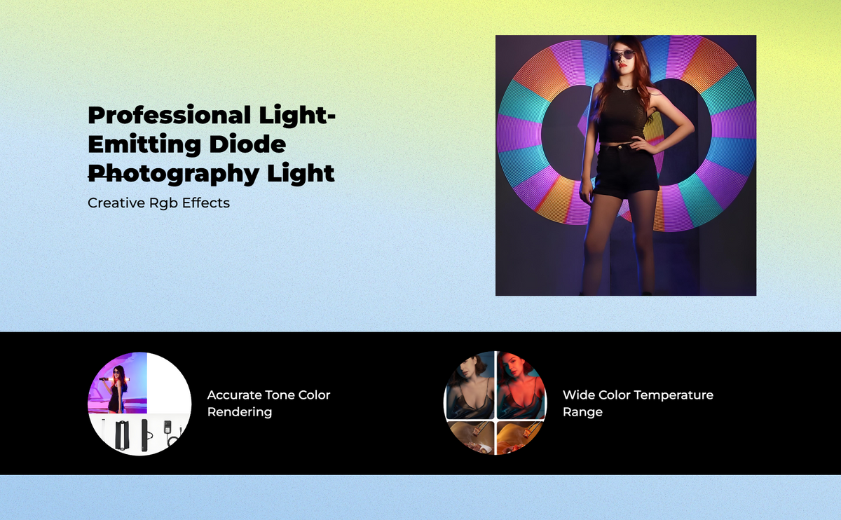 LumiWand500 RGB light, 3300K-6500K