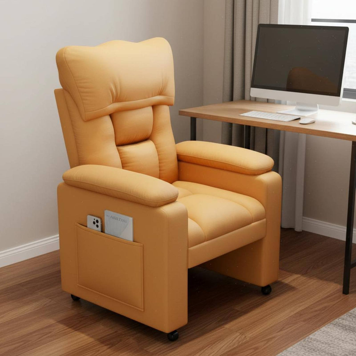 Lazy Sofa Thickly Padded Ergonomic Recliner Chair with Adjustable Backrest Footrest and Swivel Function Suitable for Home Office Student Dormitory Gaming Room Living Room