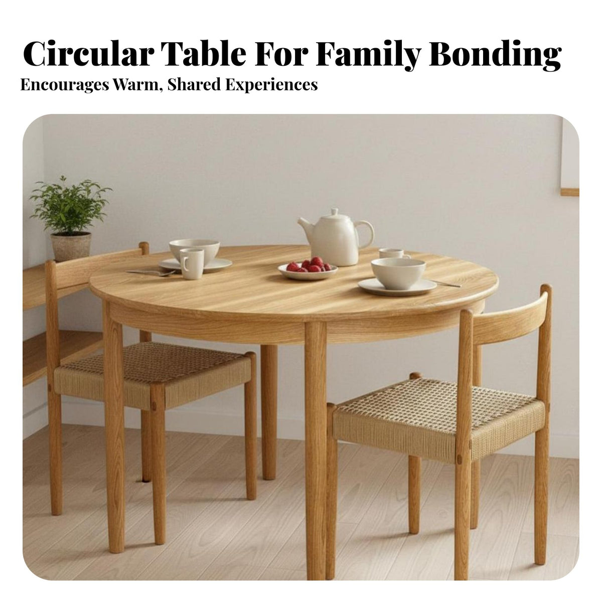 Tripod Base circular table Nordic Design Household Furniture Japanese aesthetic for Apartment Dwellers, Homeowners, Dining Room, Small Living Spaces, Kitchen