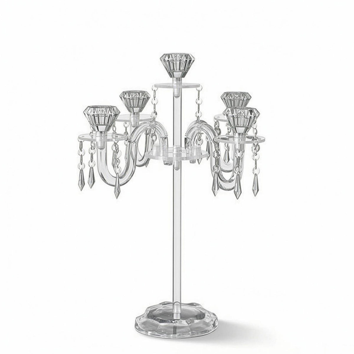 Candelabra with Crystal Pendants Decorative Candle Holder with Crystal Pendants Luxurious Decor for Wedding Planners, Party Hosts