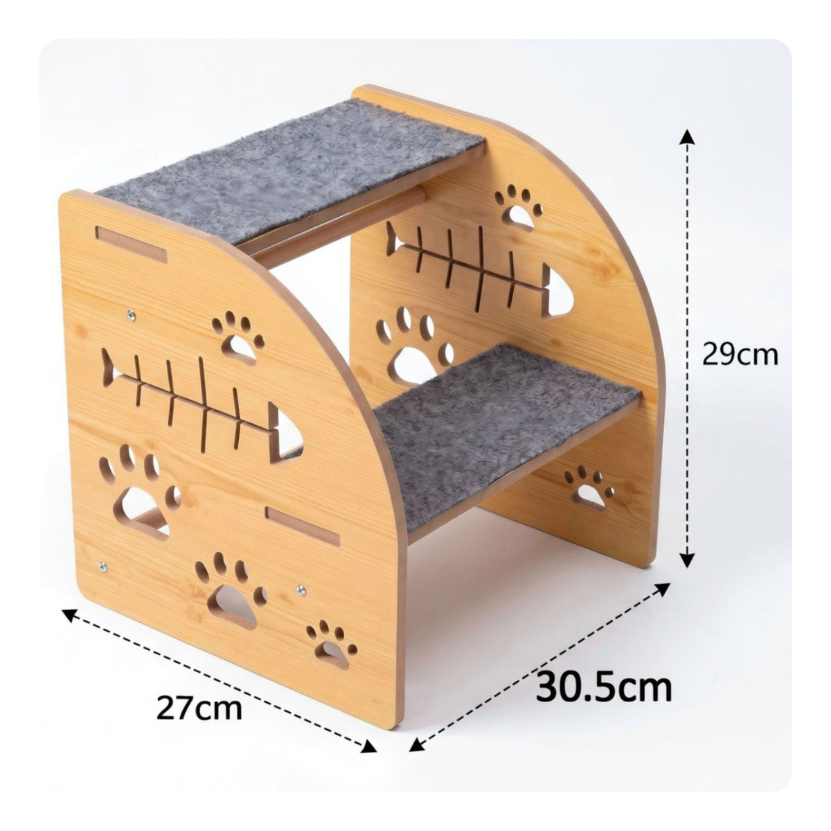 Wooden Pet Staircase Sturdy Pet Ramp Ladder Solid Wood Frame for Bed