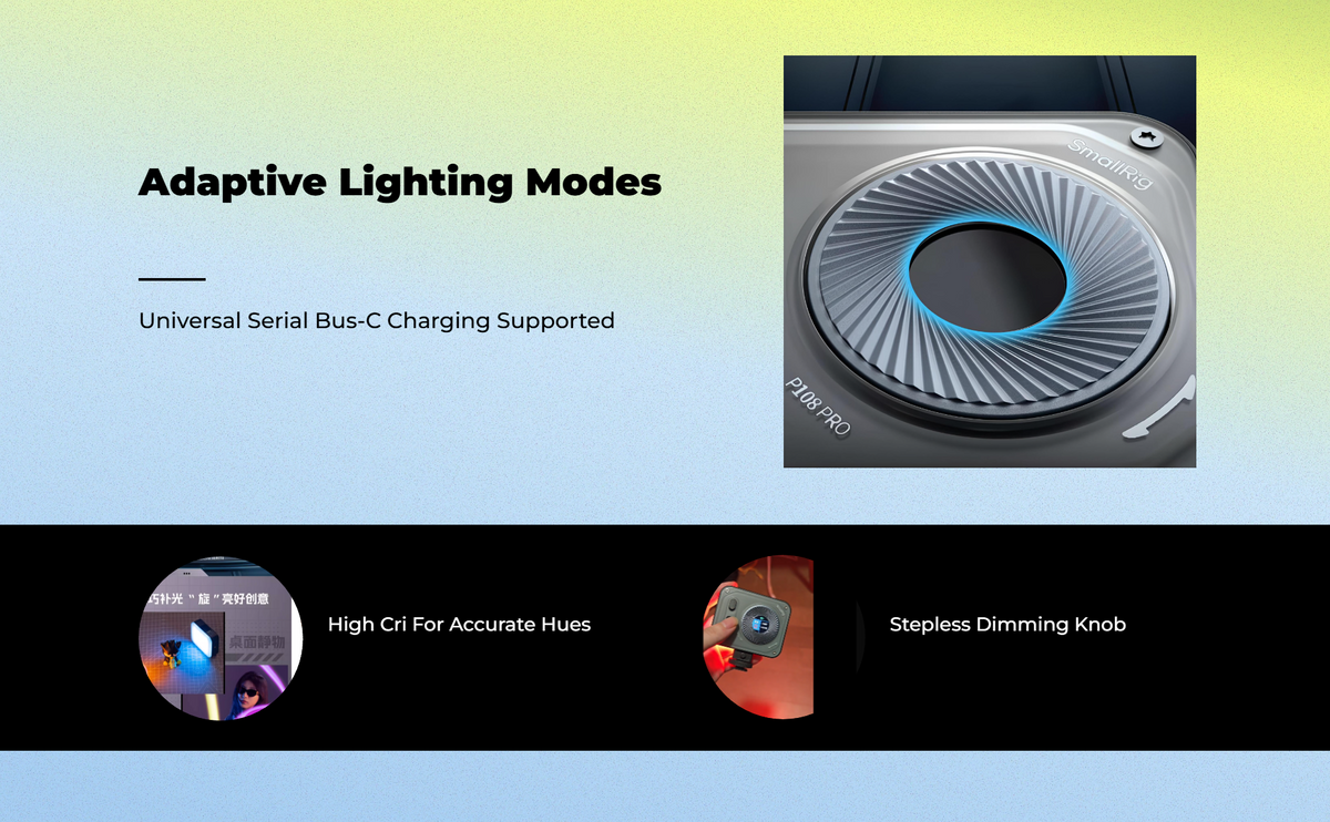 Rechargeable RGB ring light, dimmable
