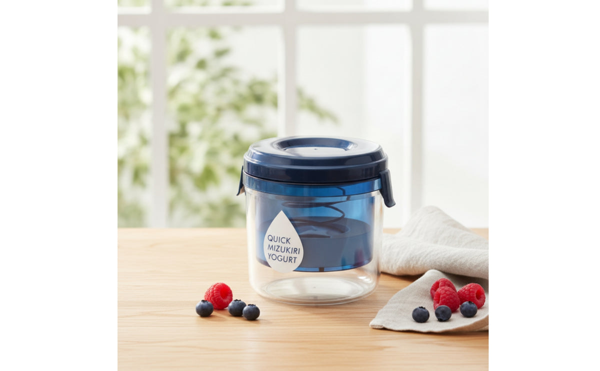 Reusable Yogurt Strainer with Spring Manual Yogurt Strainer Easy to Clean Double-Layer Container Transparent for Home Cooks, Kitchen, Meal Prep