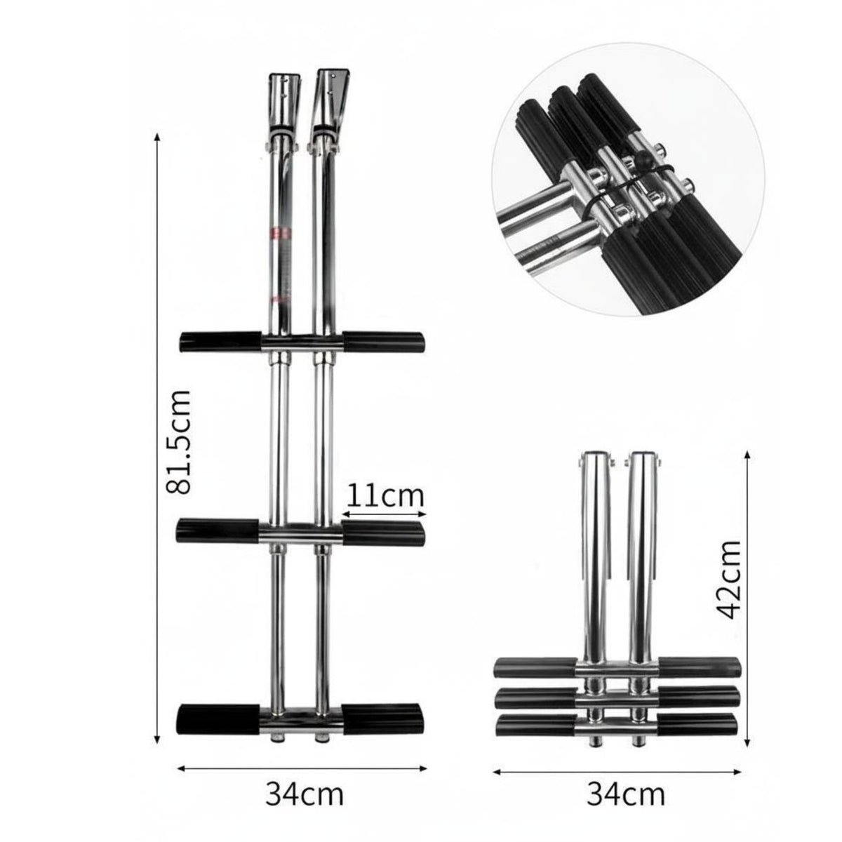 Folding Stainless Steel Boat Ladder Foldable for Yacht, Swimming