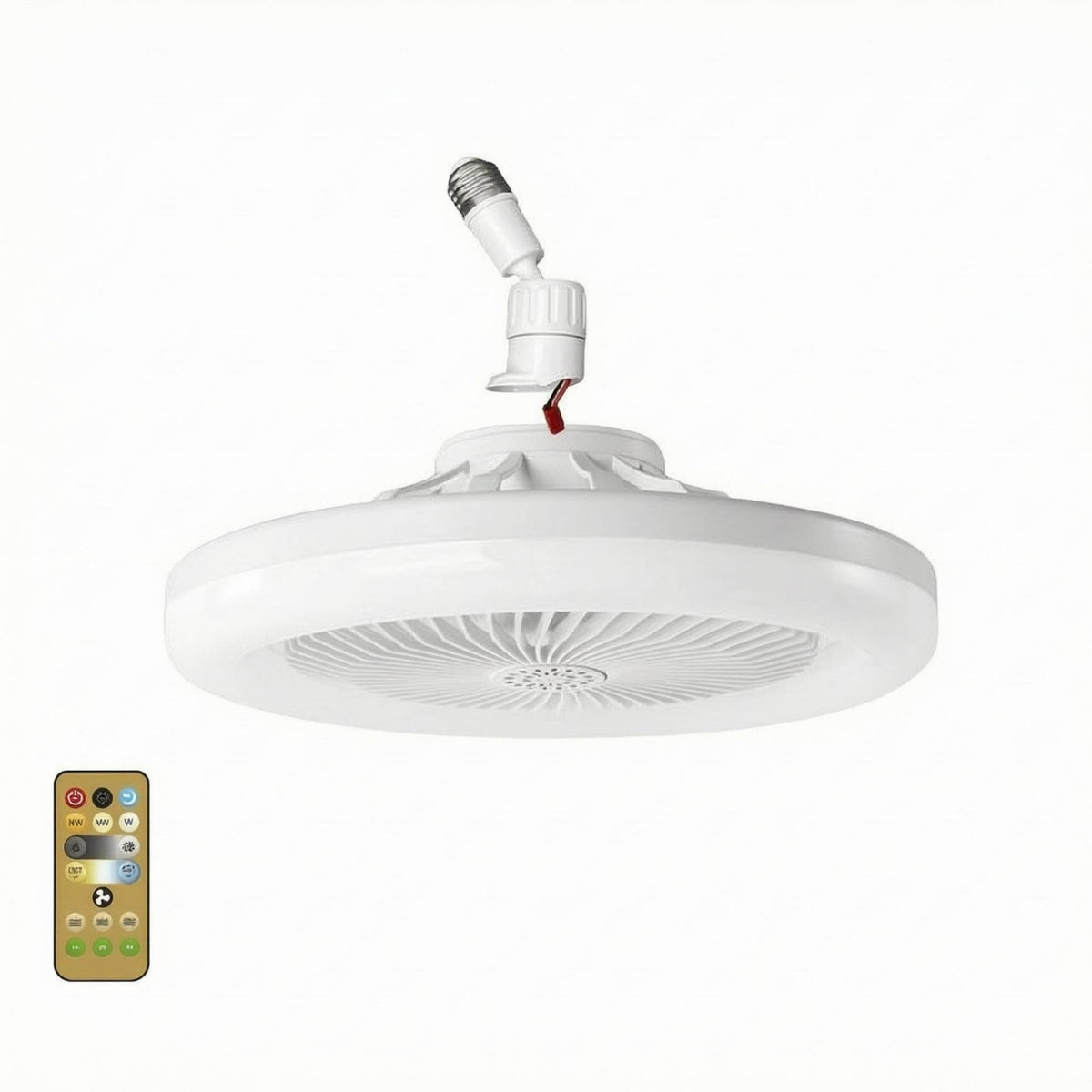 Ceiling Fan Lamp White Wireless Control Ceiling Fan Light E27 Base