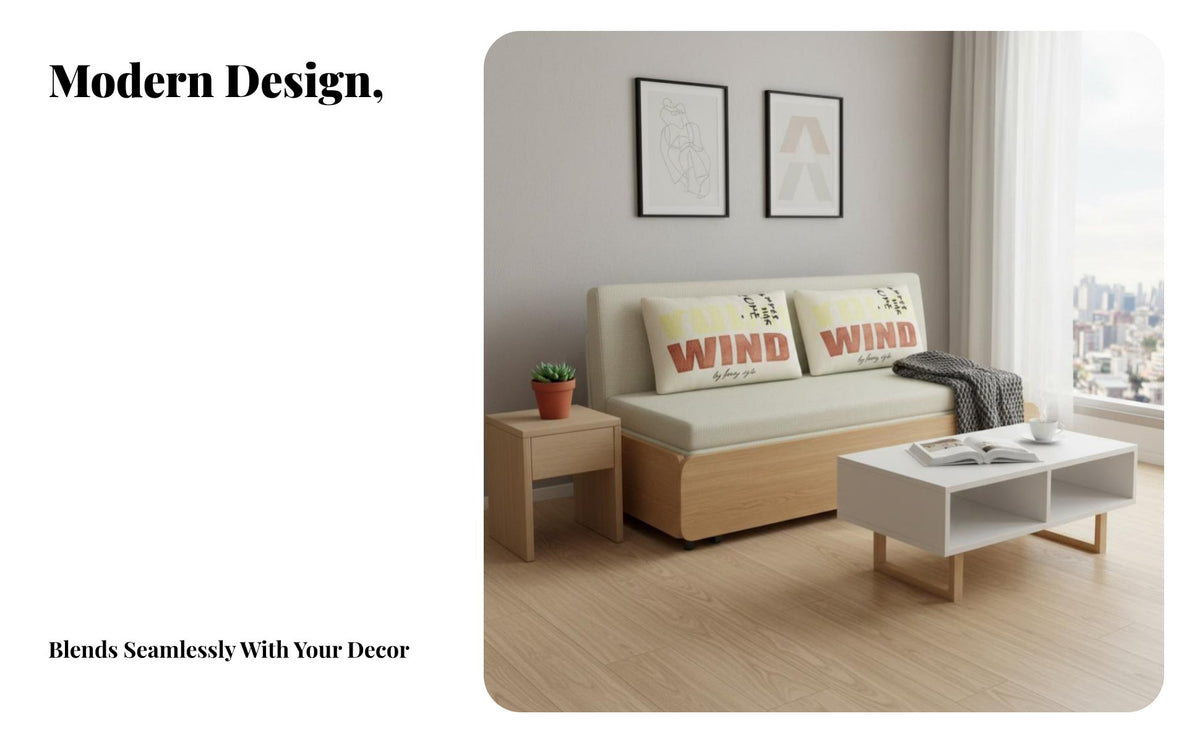 Space-Saving Transformable Loveseat Bed Multi-Functional Armless Folding Futon Foldable Design Sleeper Sofa Easy Conversion for Apartment Dwellers, Students, Homeowners, Small areas