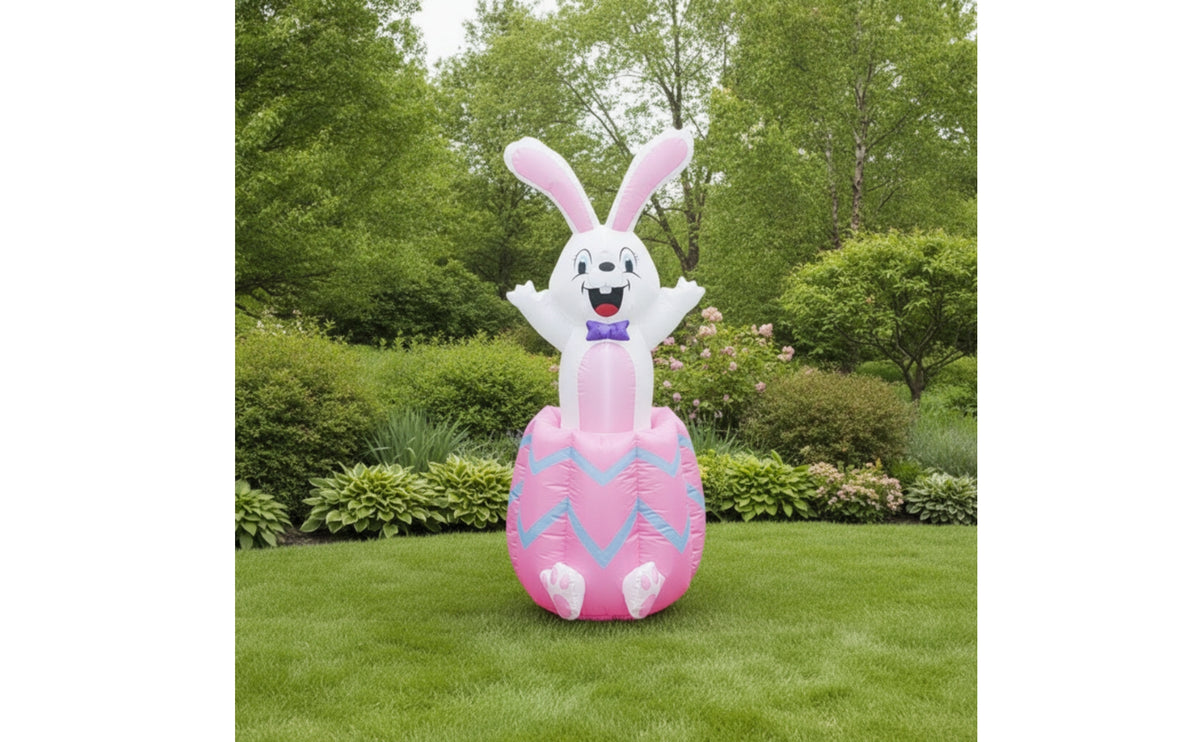 Inflatable Easter Inflatable Cartoon-Style Conejo De Pascua Inflable Freestanding Conejo Inflable Gigante Oversized for Families, Garden, Lawn, Porch