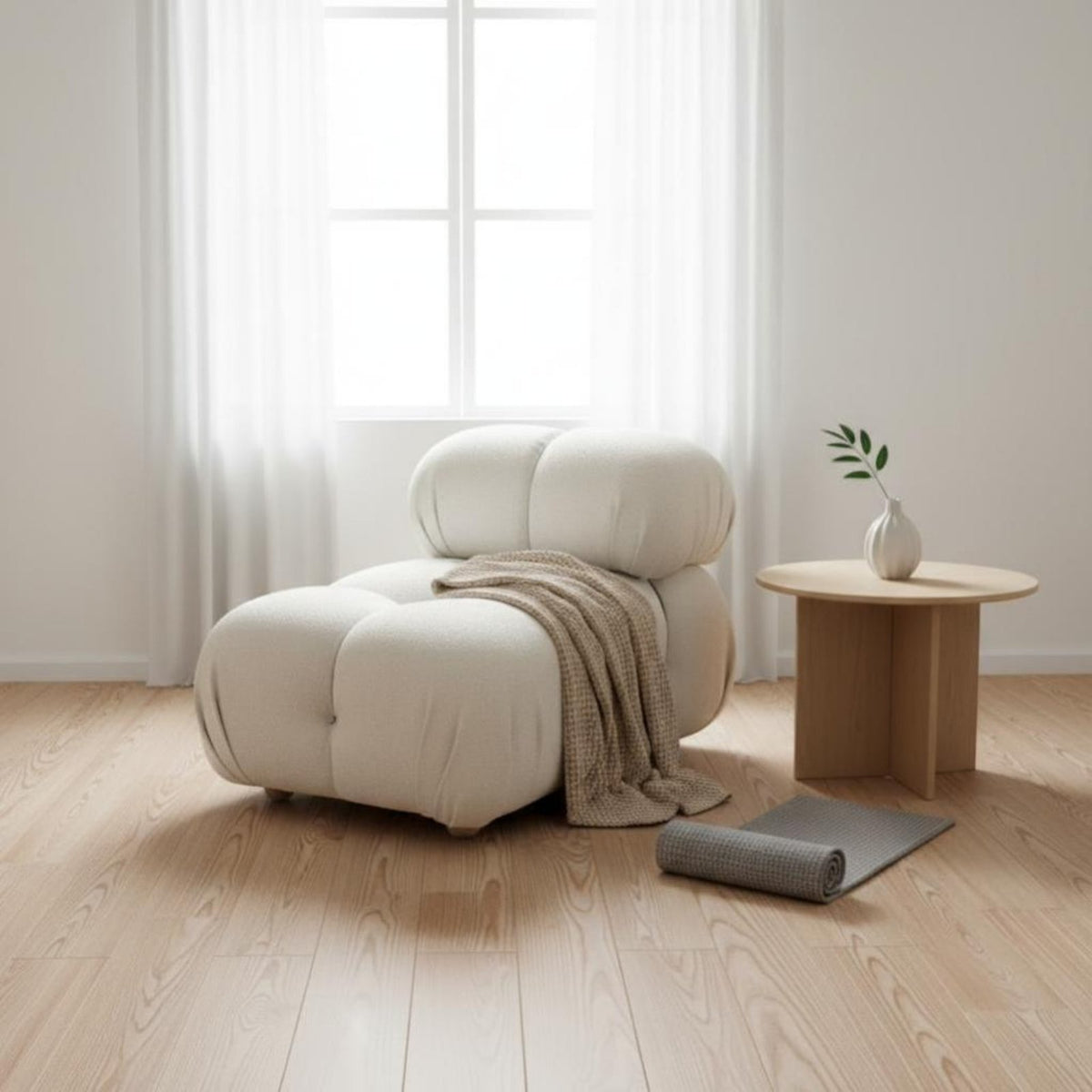 Curved Configurable Sofa Nordic and Decor Theme Sectional Couch Abrasion-resistantResistant Space-Saving for Families