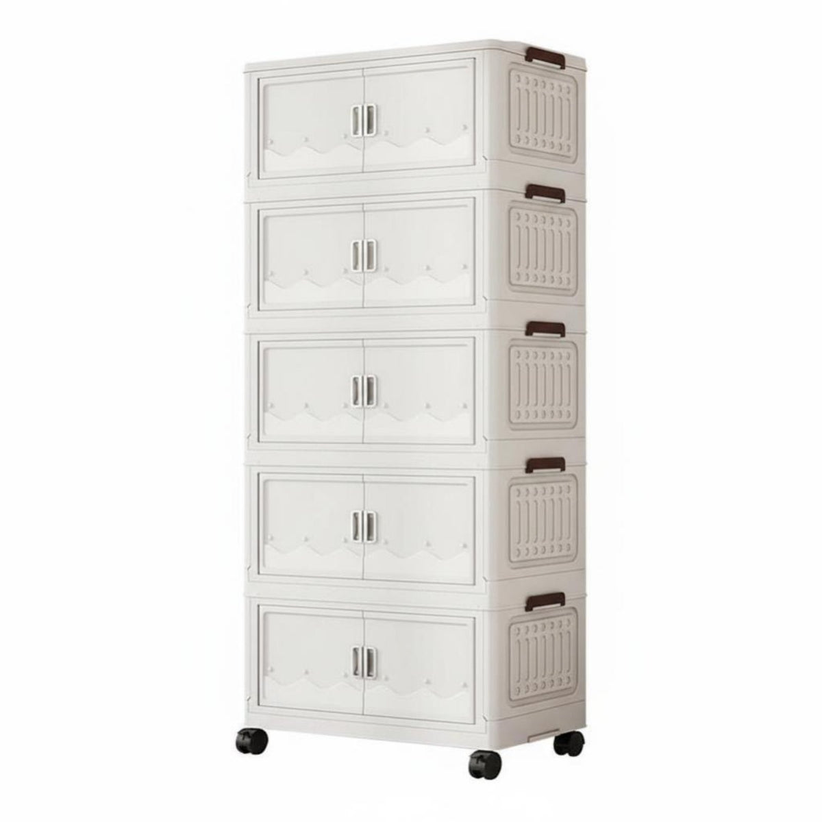 Wheeled Organizer with Doors Installationtool-no-assembly foldable Wheeled Wardrobe
