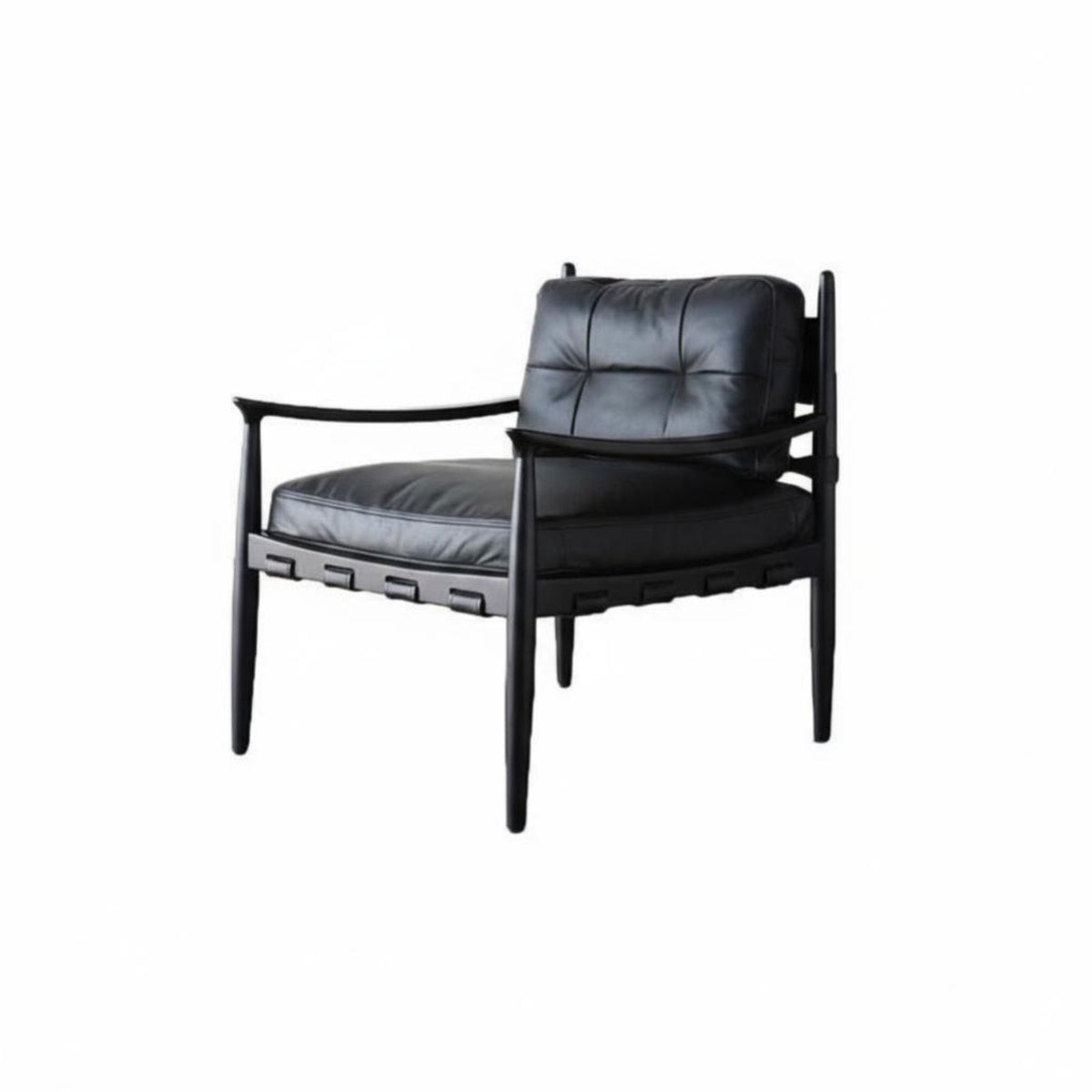 Upholstered Wood-Frame Armchair Nordic Design Theme Wooden Z-Frame Armchair Minimalist Design Easy Assembly for Readers, Bedroom