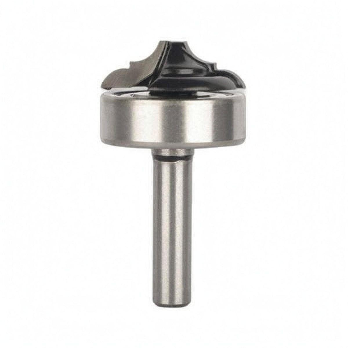 Metal Body Flush Trim Router Bit Compact Bottom Bearing Trim Bit Round Profile Woodworking Tool Silver and Black for Shaping