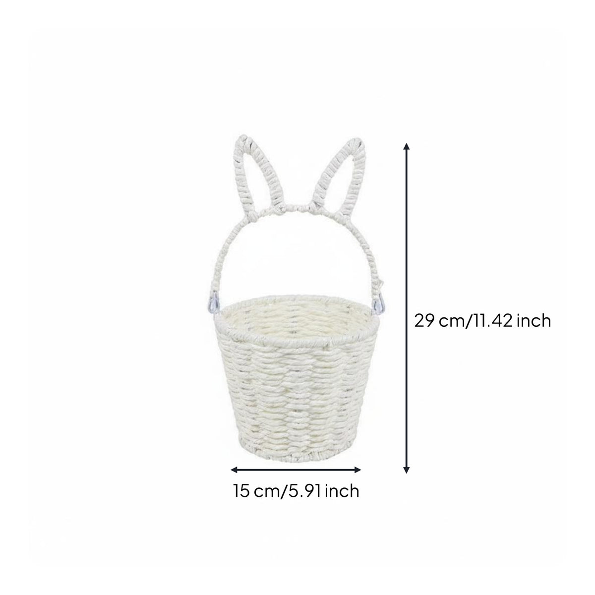 Rabbit-Ear-Shaped Basket Lightweight Paper Rope Basket Handwoven