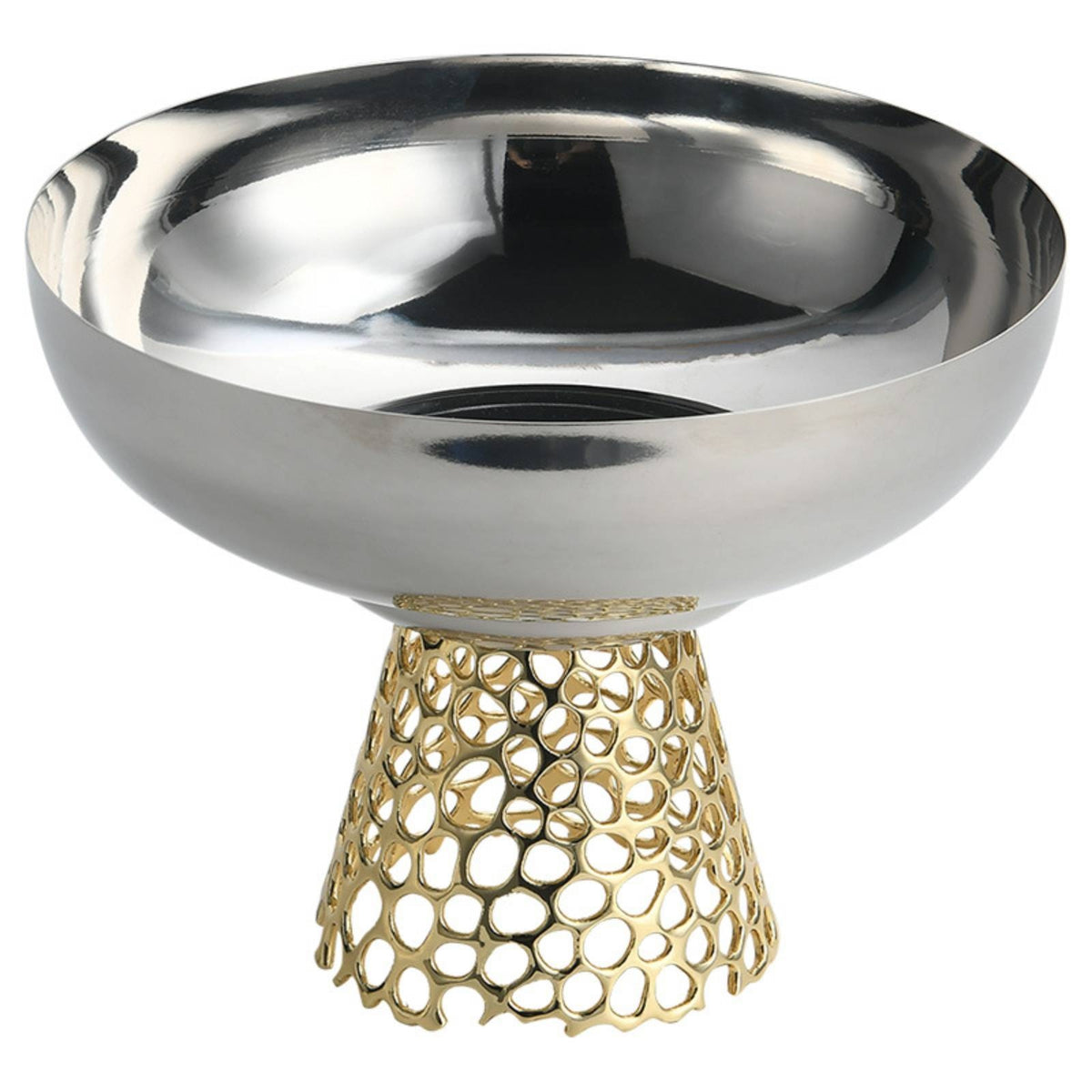 Fruit Bowl with Pedestal Mirror-Polished Pedestal Bowl Decorative for Kitchen