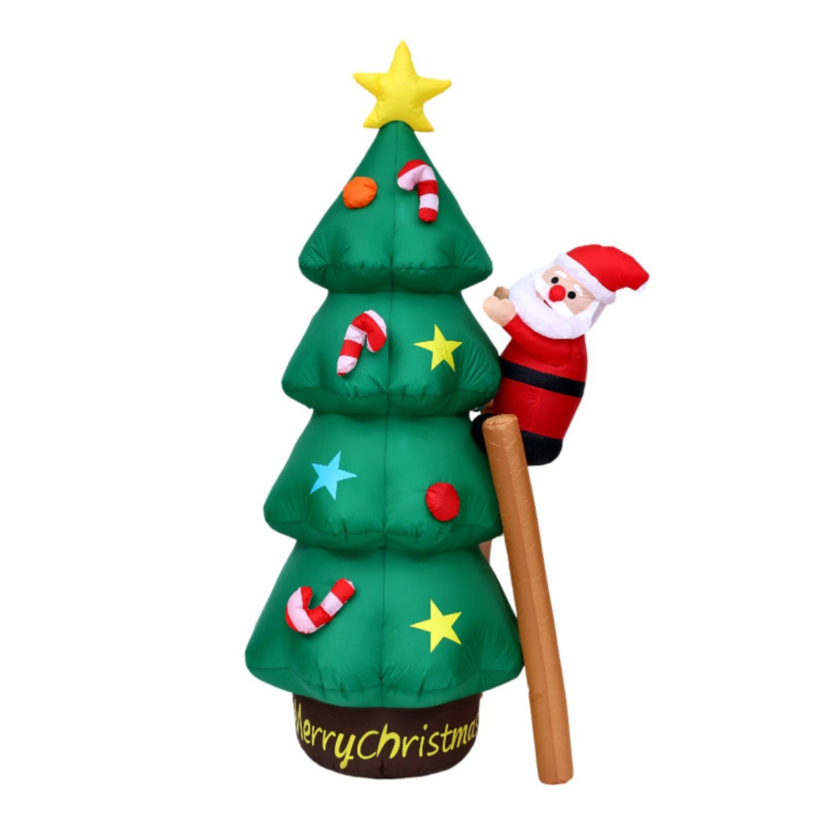 Christmas Tree with Climbing Santa Easy Setup Inflatable Christmas Tree with Santa Decoration Lightweight Outdoor for Families
