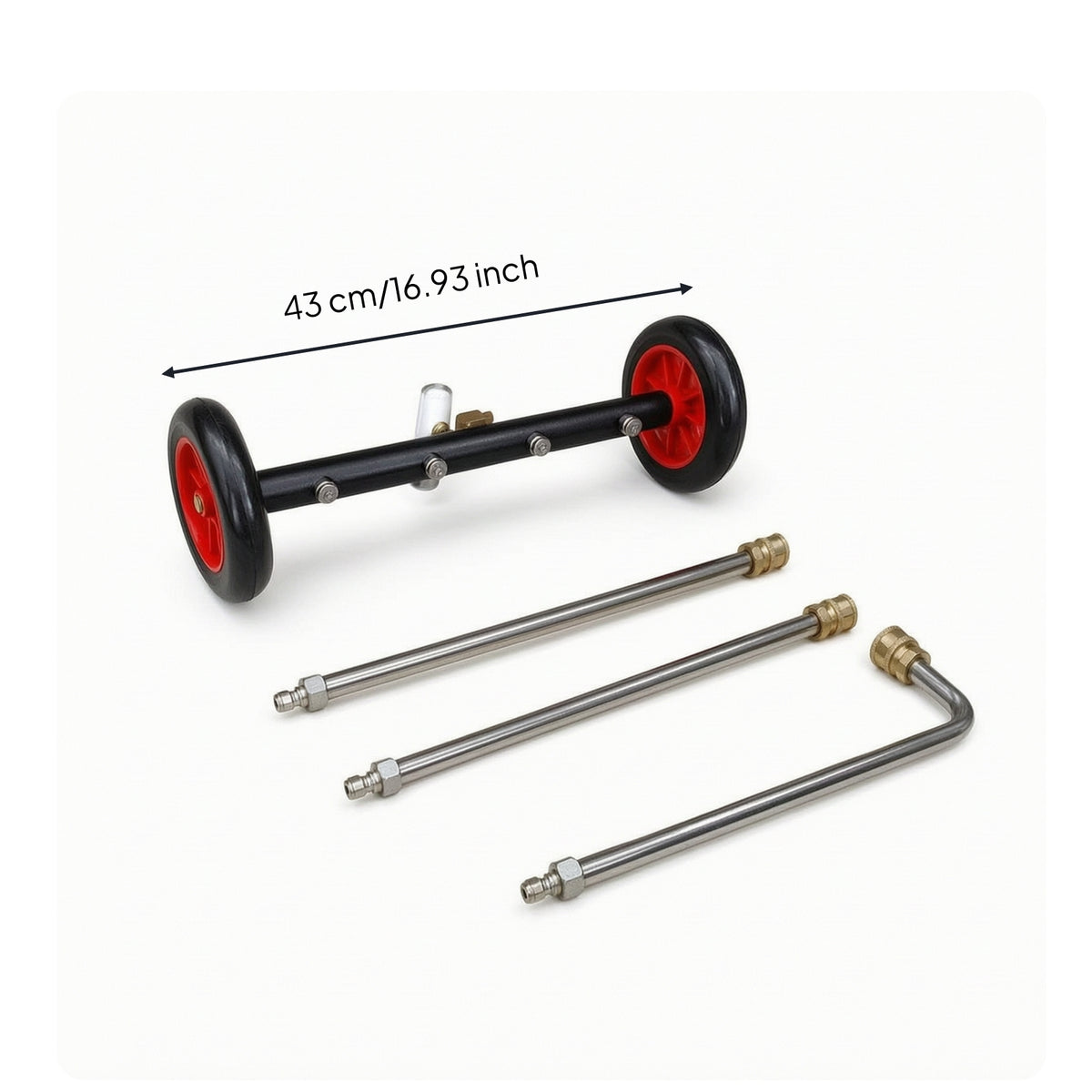 Wheeled Undercarriage Cleaner Adjustable Pressure Washer with Wheels Sturdy Water Broom Versatile for Car Detailers, Homeowners, Driveway Cleaning