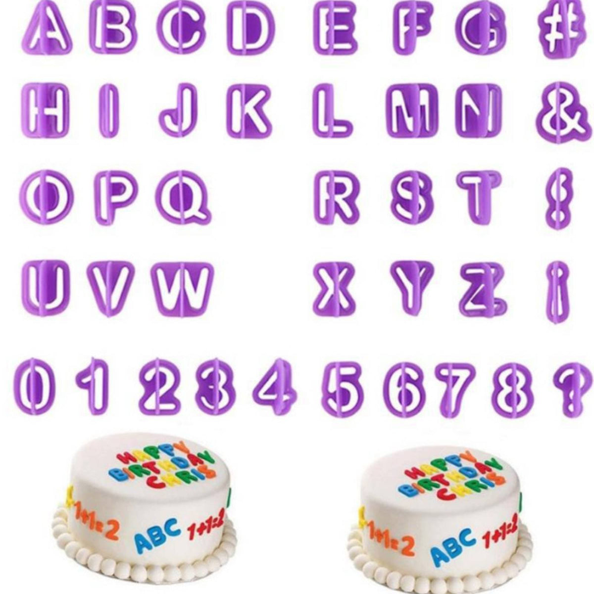 40 Pieces Letter Stamp Mold Personalized Designs Symbol Cake Stamp Easy to Use