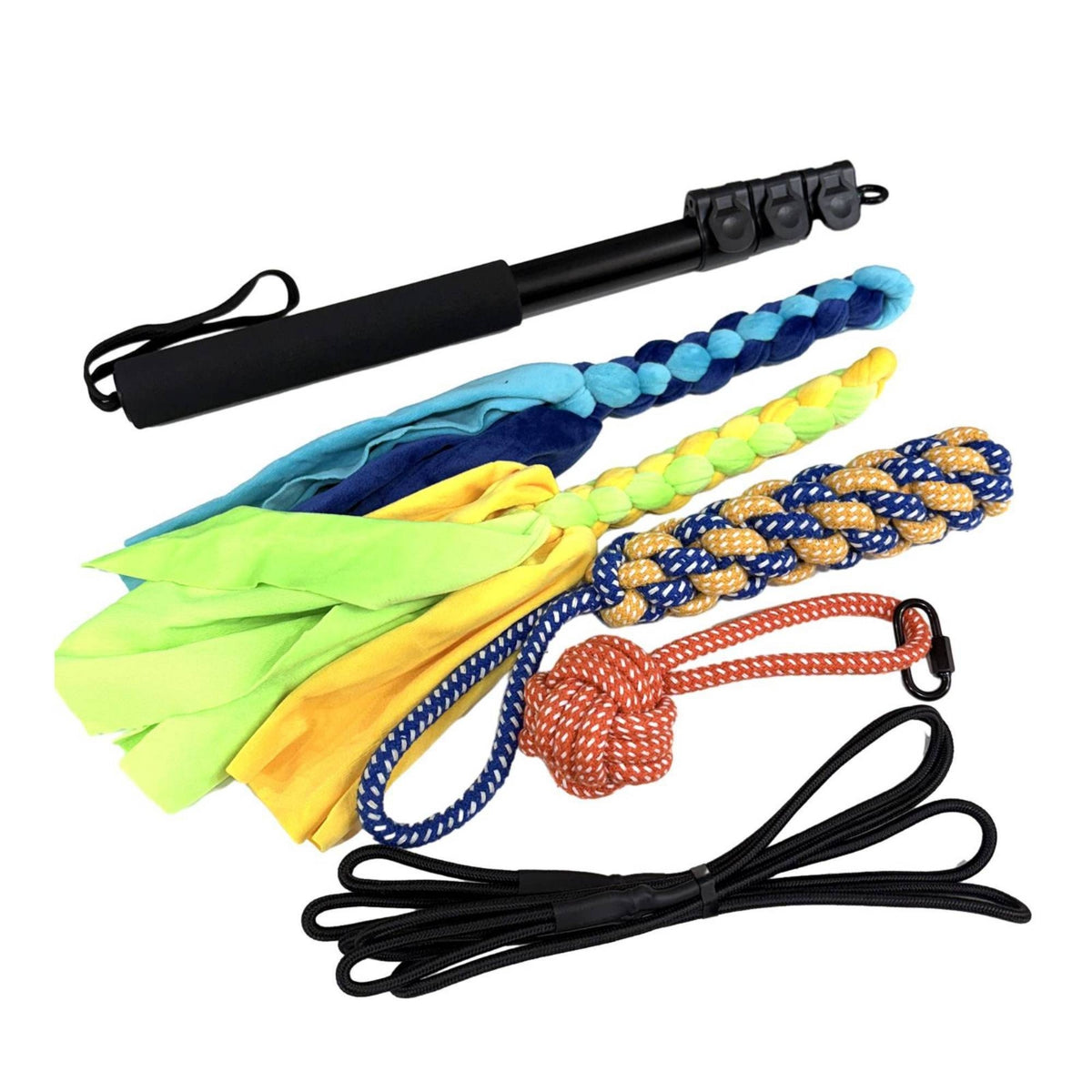 Extendable Dog Teasing Wand with Rope Toys Portable Retractable Flirt Pole with Tassels Lightweight Teaser Wand with Rope Sturdy for Young Dogs