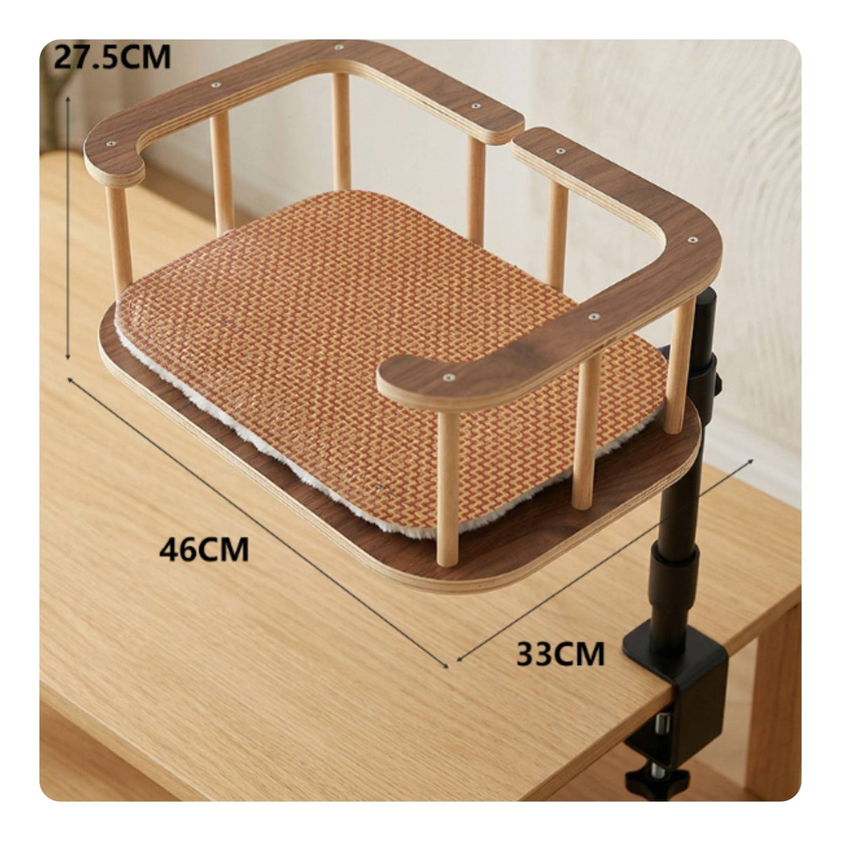 Feline Desk Bed Space-Saving Table Clamp Feline Bed Easy Installation