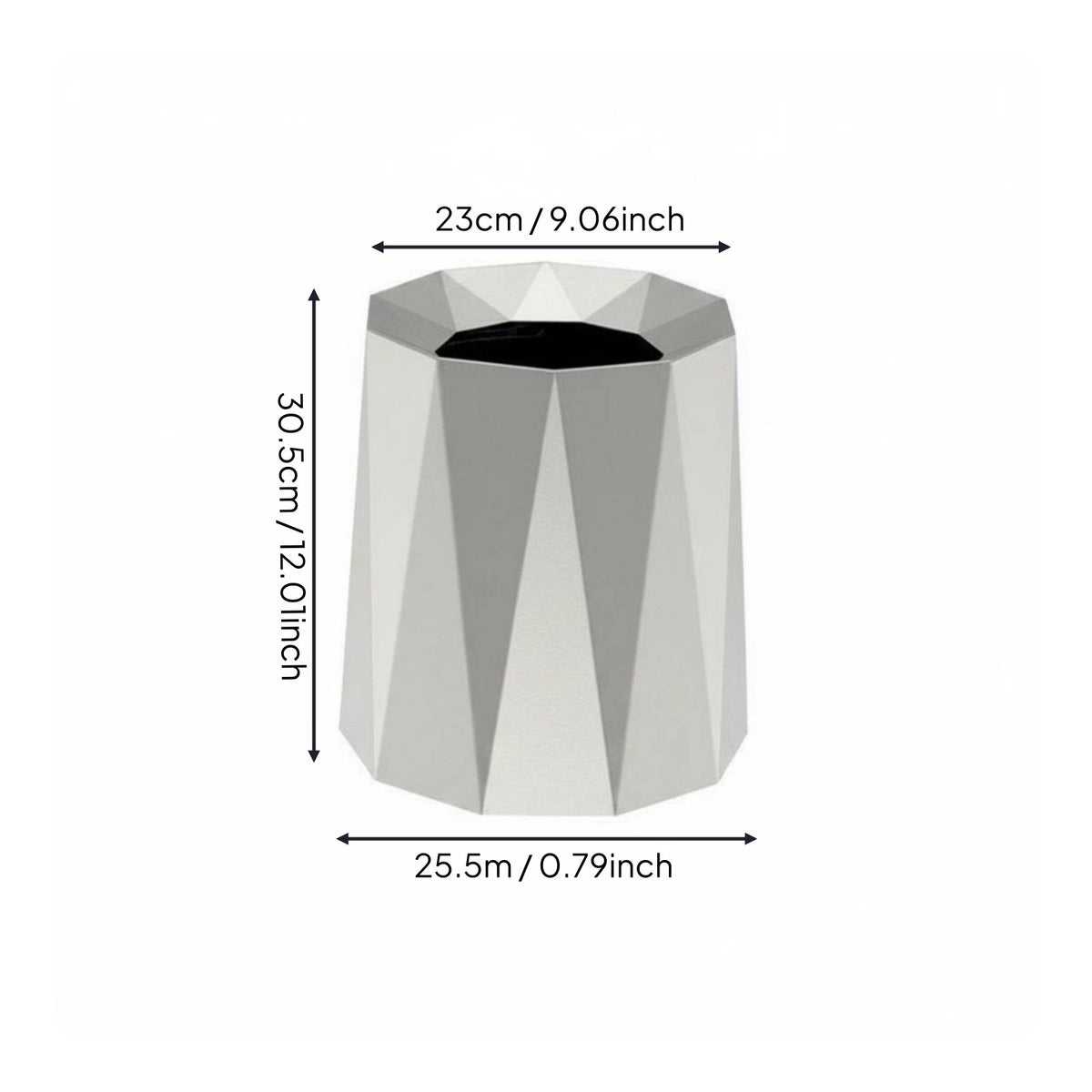 Modern Decorative Garbage Bin Nordic Design Double Layer Trash Can Large Capacity Geometric Trash Can for Living Room, Bedroom, Washroom