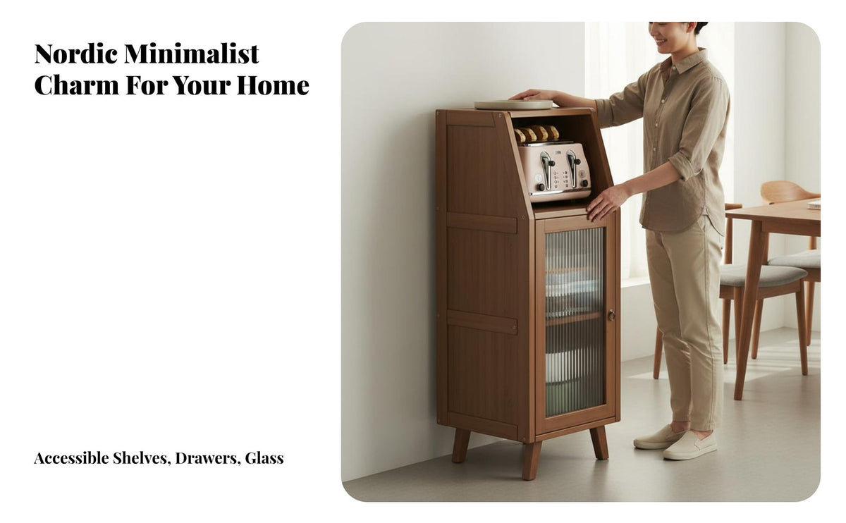 Multifunctional Buffet Sideboard Large Capacity Unrestricted Standing Buffet Cabinet Ample Storage Dining Room Hutch Spacious Countertop for Homeowners, Families, Apartment Dwellers, Home, Hallway