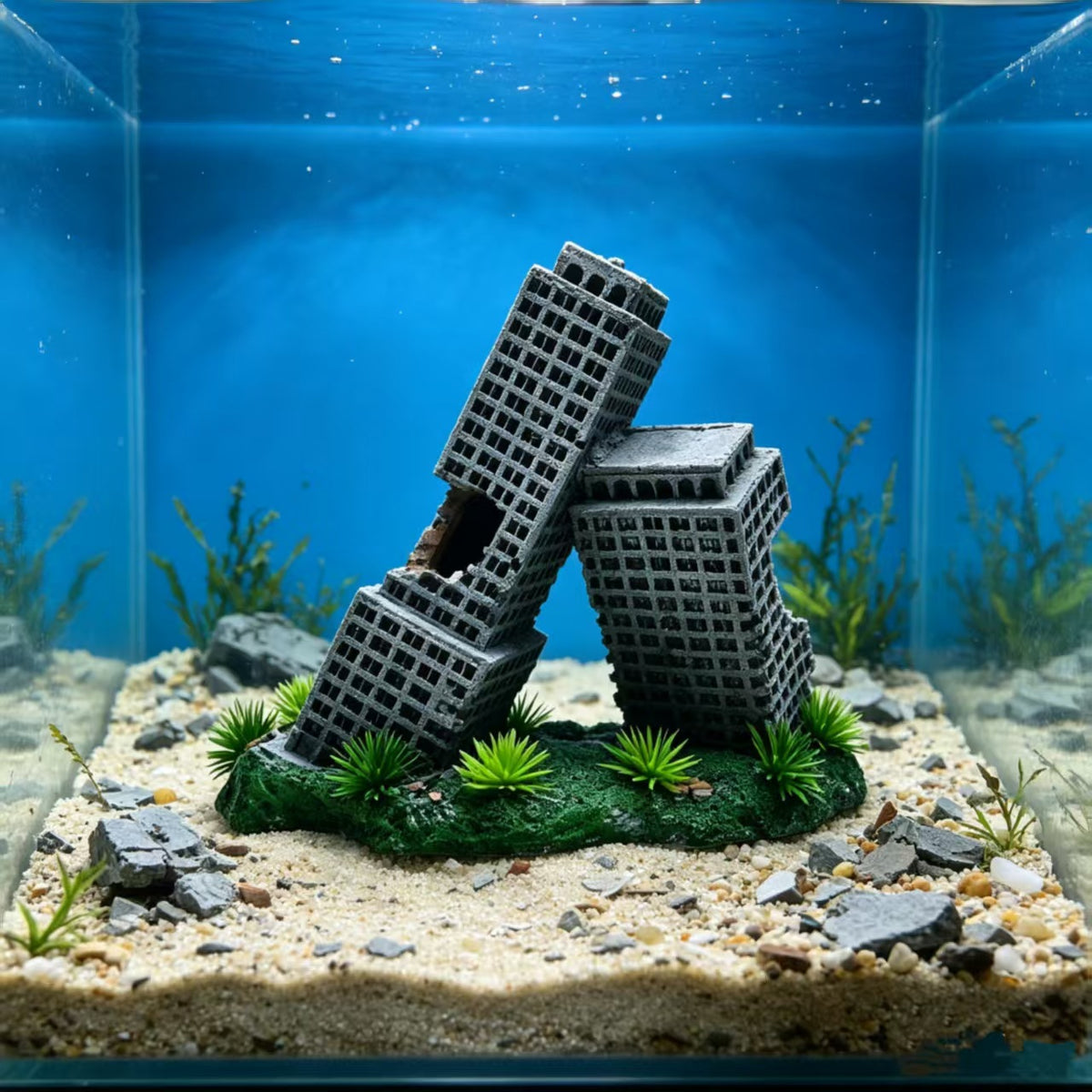 Resin Ruined Building Model for Aquarium and Diorama