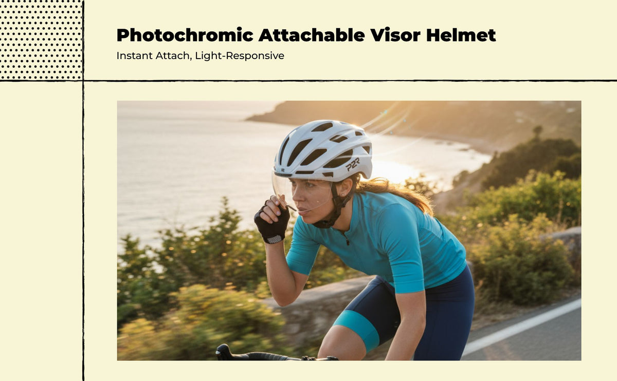Mips Bike Helmet w/ Photochromic Visor, Adjustable Fit