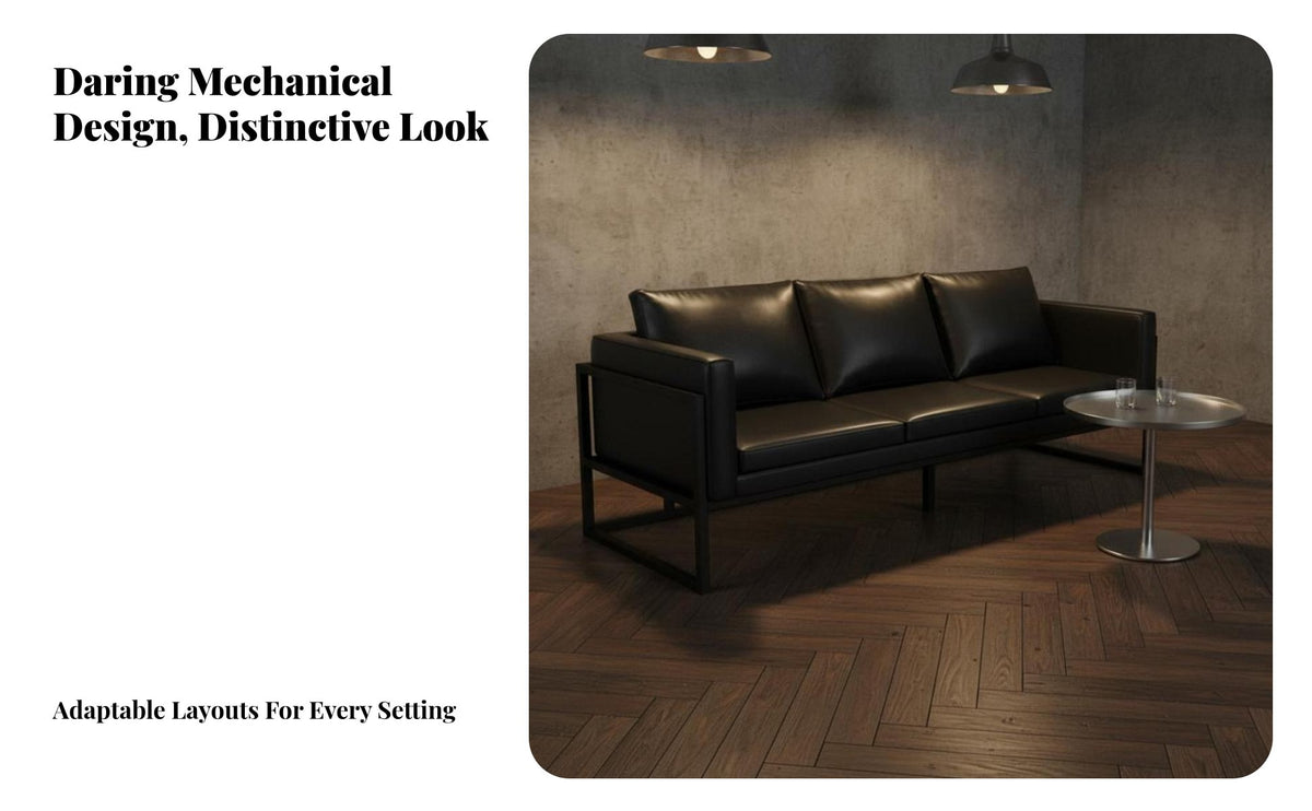 Modern Design Industrial Design Booth Set Long-Lasting Paint Finish Restaurant Table and Sofa Combination Metal Frame Lounge Sofa for Bar Owners, Restaurants, Cafes, Lounges, Waiting Areas