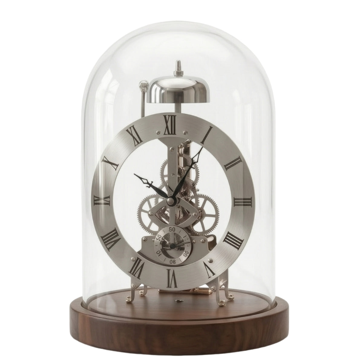 Mechanical Style Clock Elegant Clock with Dome Simple for Shelf, Living Room