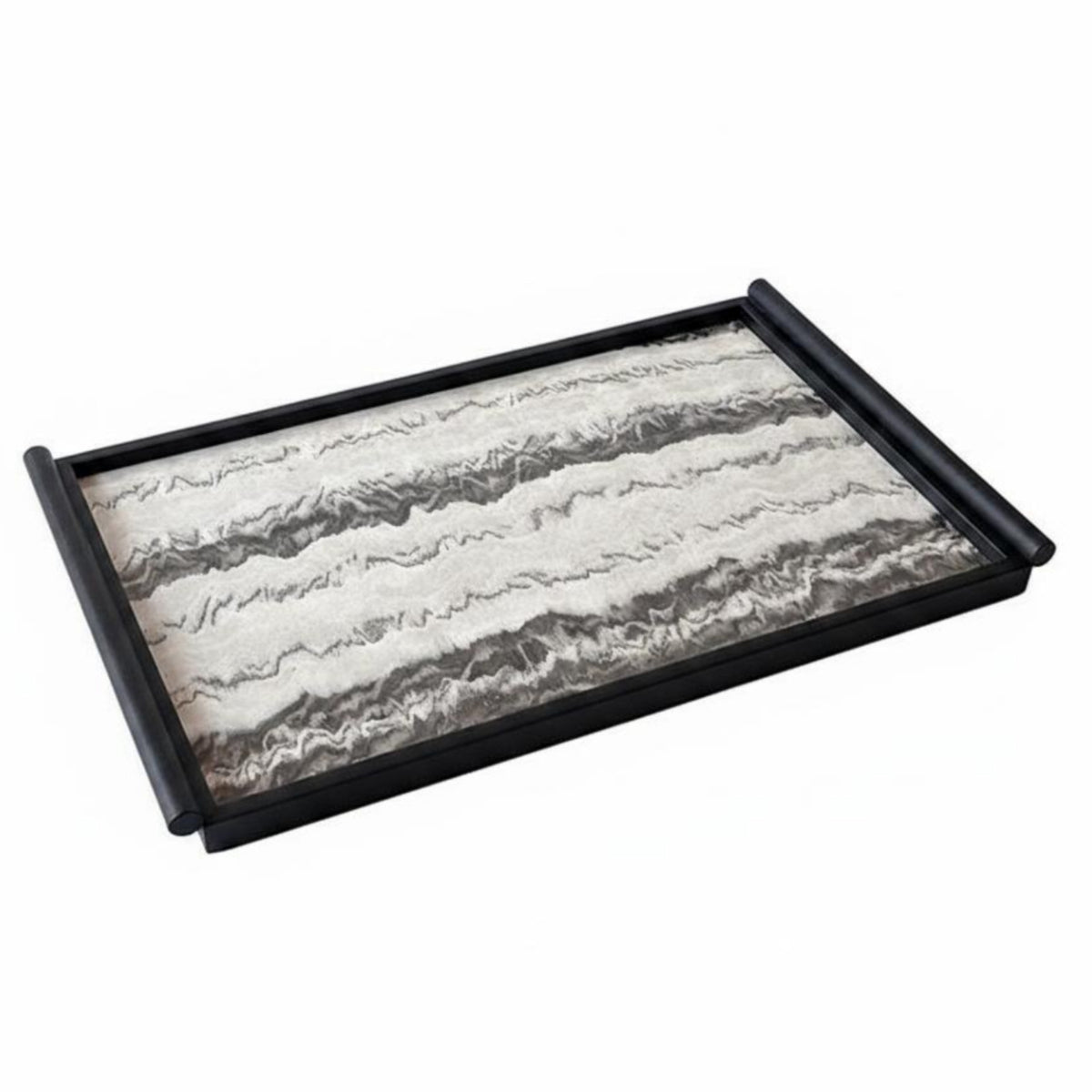 Textured Metal Tray New Chinese Aesthetic Home Decor Sturdy Construction
