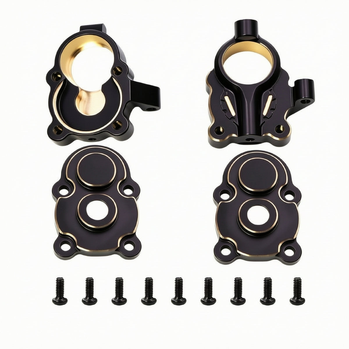 Front Axle Weights Black Electroplated Brass Weights with Screws Brass Wheel Weight Precision Machined RC Car Parts Bolt-On