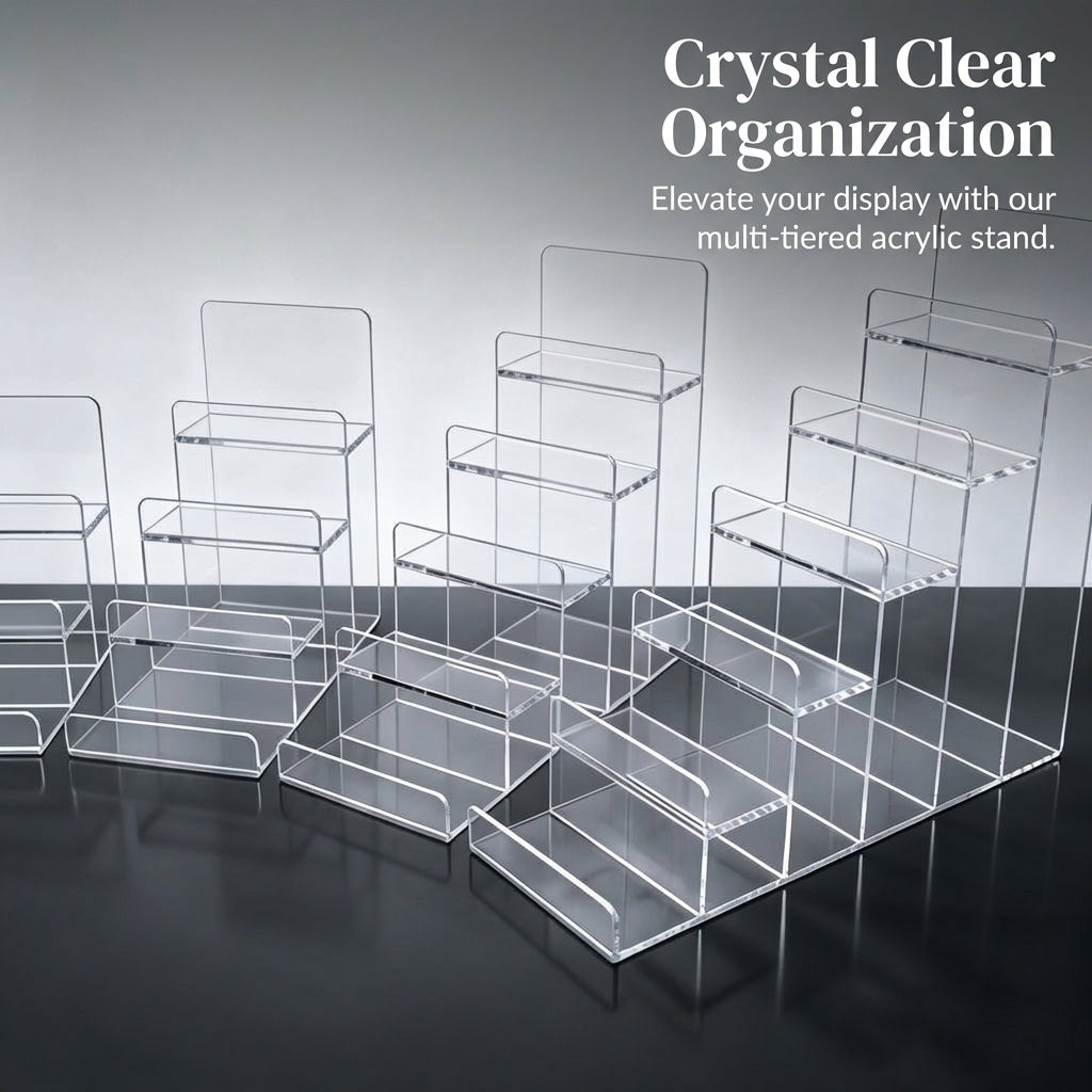 Jewelry Organiser Wallet Display Stand, Clear Acrylic Jewellery Storage, Dressing Table Organizer for Retail Shop, Handbag Multi Tier Material