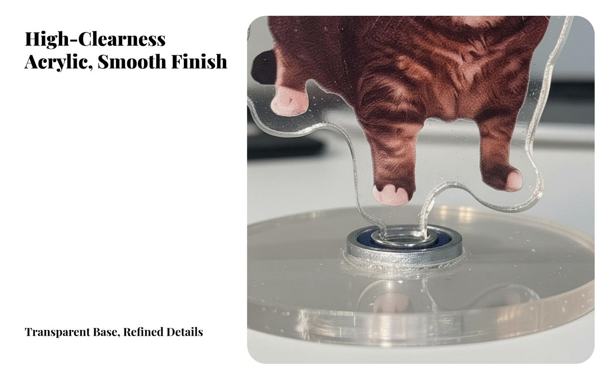 2D Cat Desk Ornament Rotating Cat Display 360 Rotating Desk Toy for Office