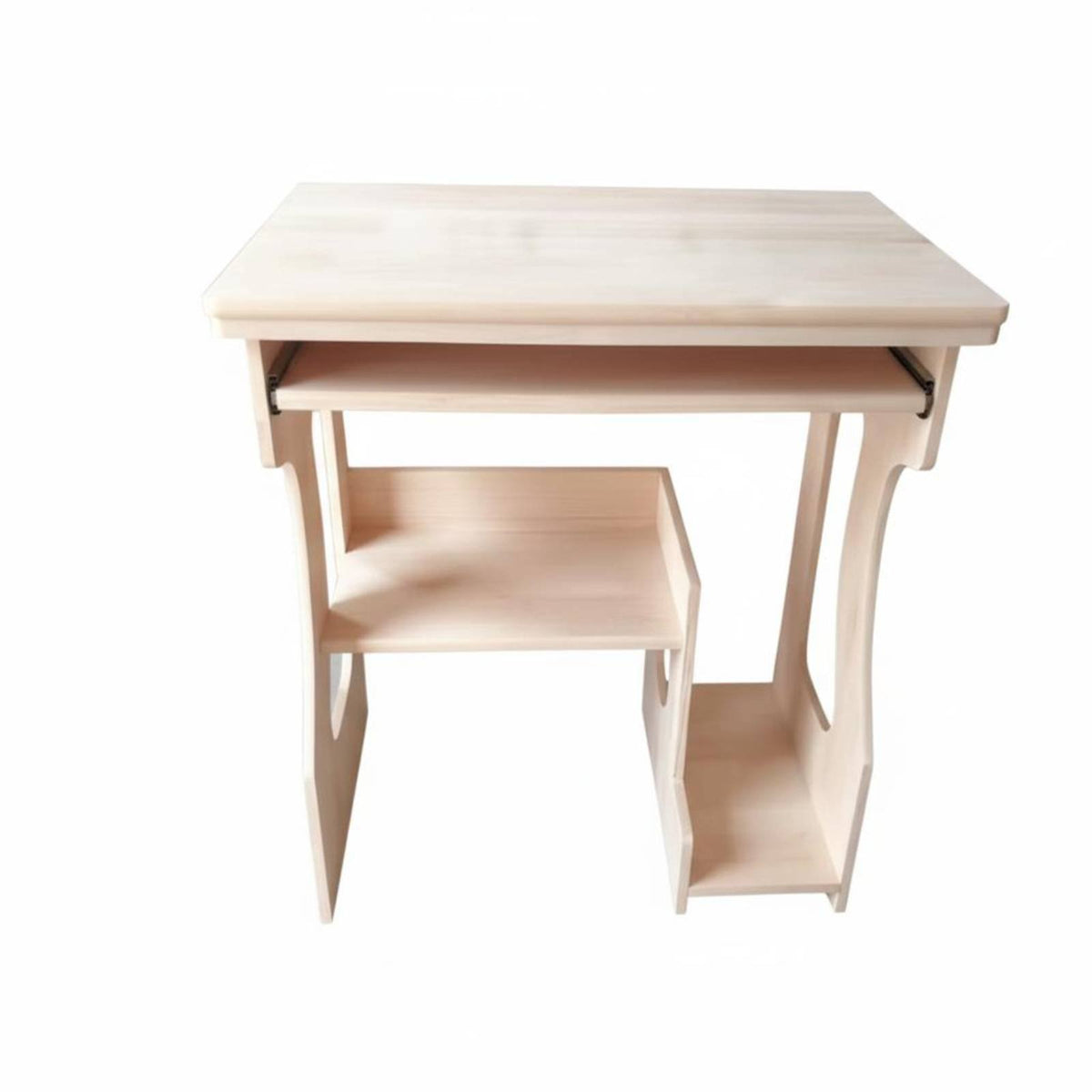 Desk with Storage Shelves sturdy Wood Computer Table Space Saving for Students