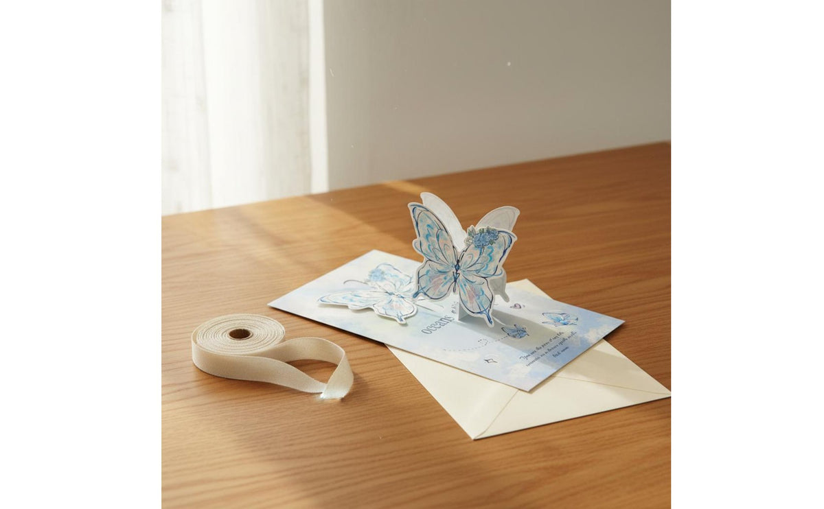 Butterfly Card Elegant Design Spring-up Butterfly Greeting Card Great Gift Idea Stationery for Friends, Girlfriend