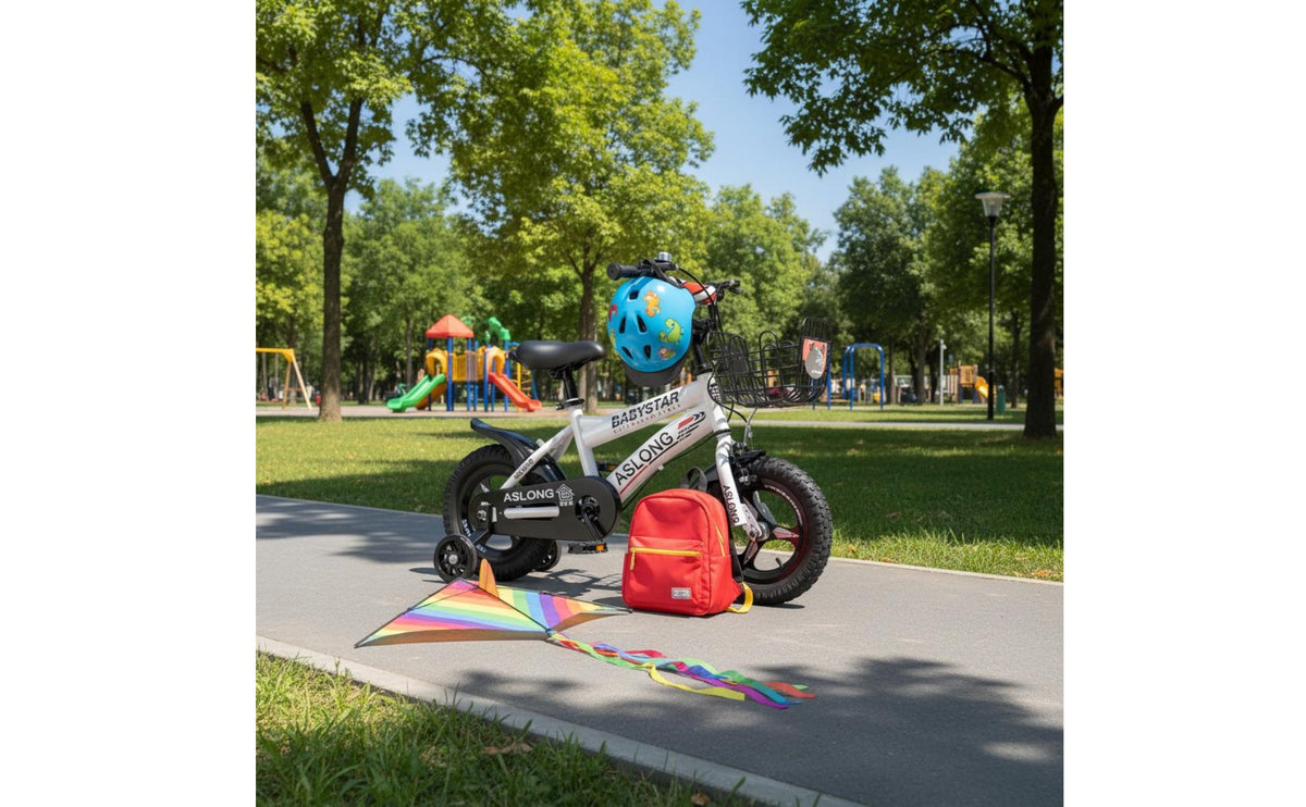 Children's Bike with Training Wheels Lightweight Boys Girls Children's Cycle Double Brakes Young Child Children's Cycle with Basket for Beginners