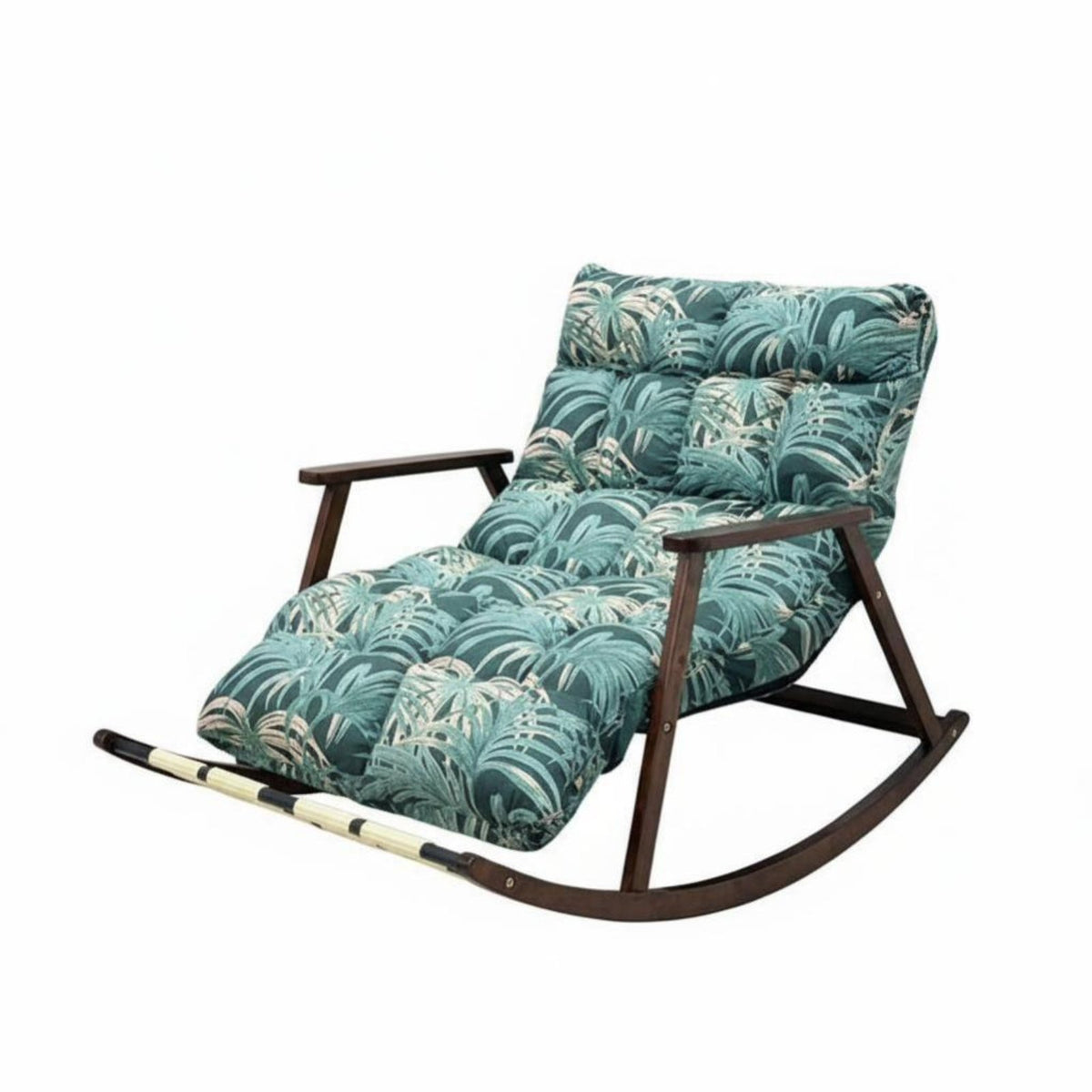 Wooden Rocking Chair sturdy Wood Frame Indoor Seating sturdy Build Padded padding for Seniors, Homeowners, Living Room