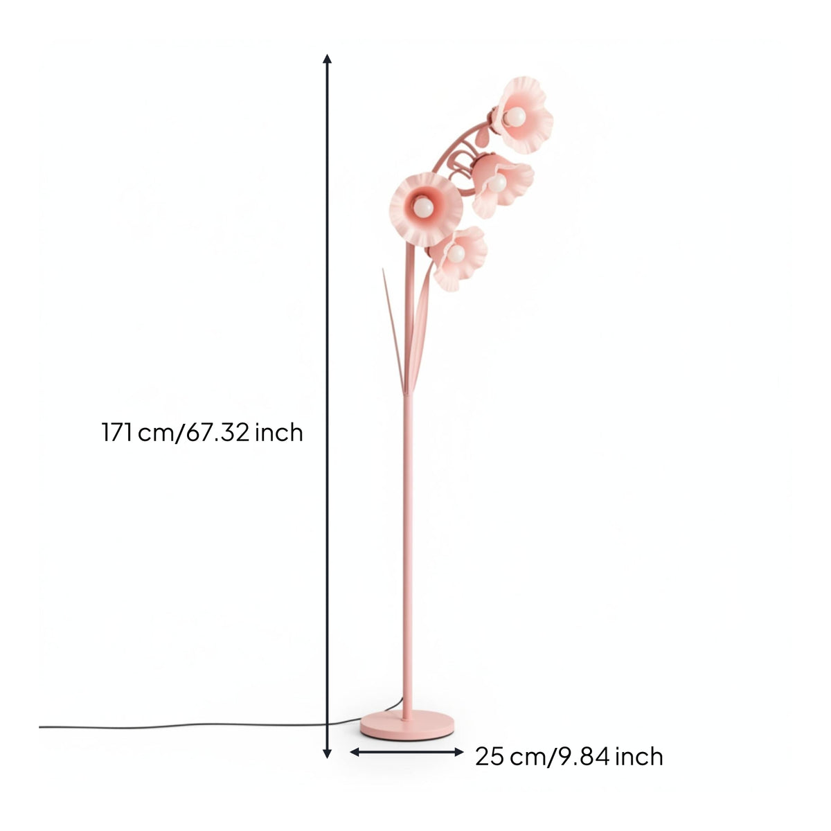 Flower Floor Lamp Modern Floral Floor Lamp Slim Sculptural for Readers, Living Room, Bedroom