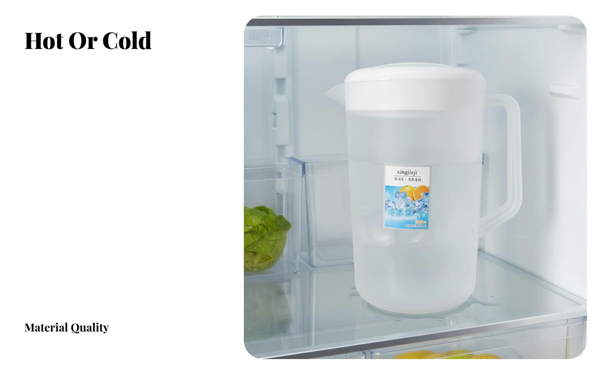 Water Pitcher with Lid High Temperature Resistant Water Pitcher with Lid Sturdy Large Capacity Beverage Jug for Hosts, Kitchen, Home, Parties