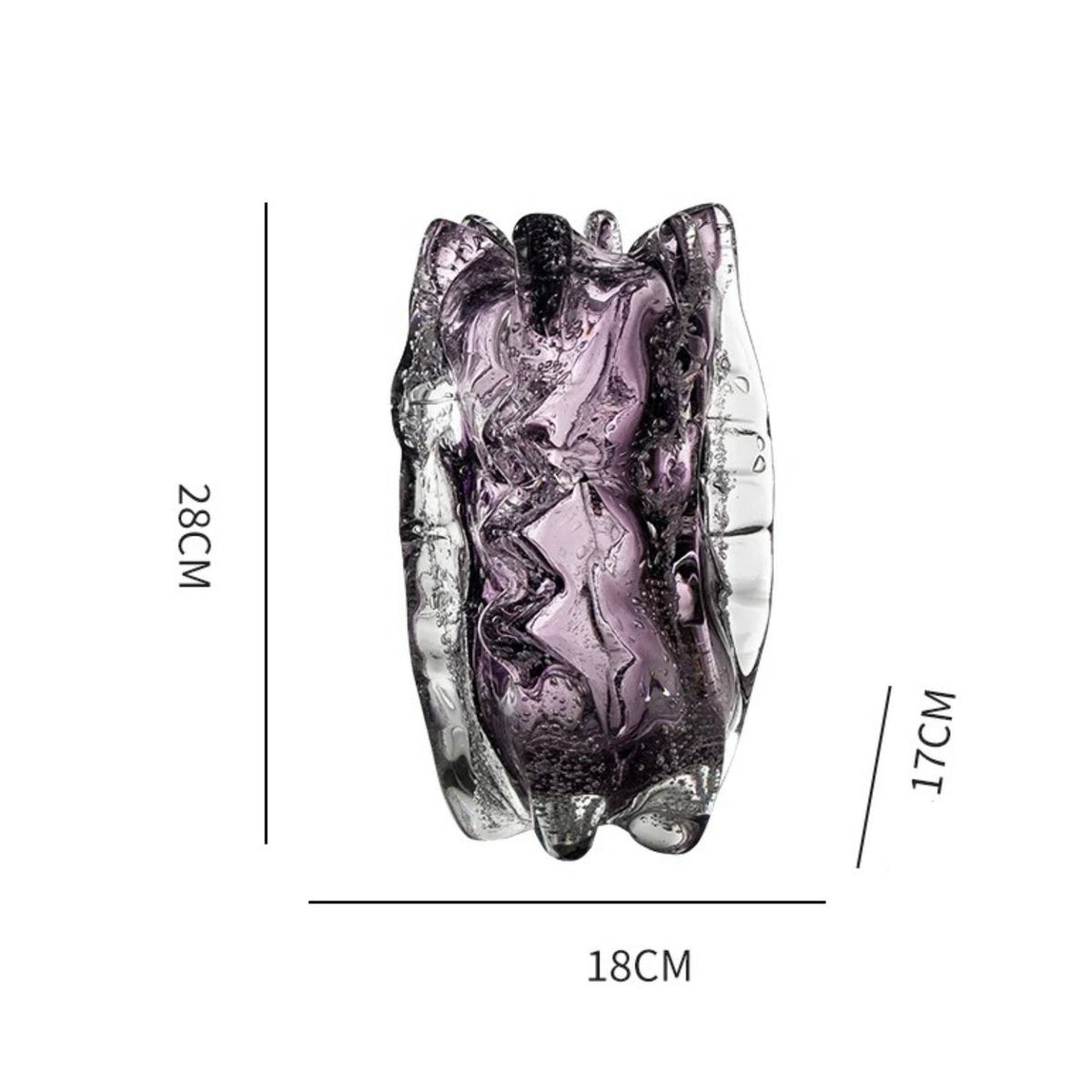 Gradient Glass Vase Handmade Table Centerpiece for Model Room