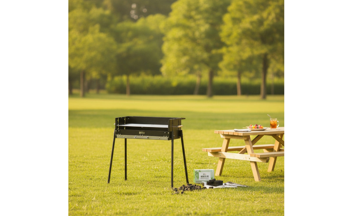 No-Install Portable Charcoal Grill Wind-Resistant Folding Barbecue Grill Heavy-Duty Long-Lasting for Tailgaters