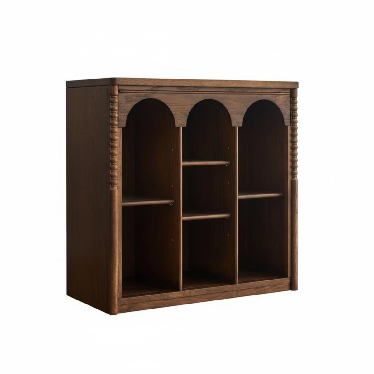 Retro design Curved Combination Cabinet Multi-Functional configurable Shelving Adjustable Shelves Home Furniture wire Management Holes for Design aficionados, Homeowners, Apartment Dwellers, Living Room, Entryway, Bedroom