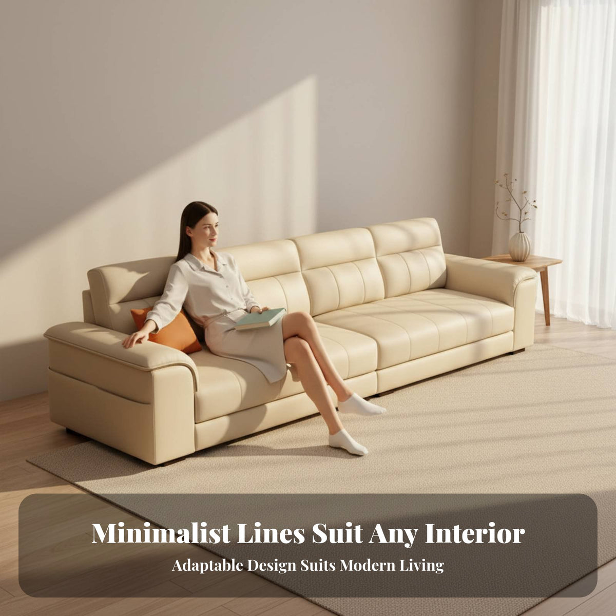 3-Seater Fabric Sofa Nordic design Living Room Furniture Removable and cleanable Cover Couch for Apartment Dwellers, Office Managers, Lounge Area