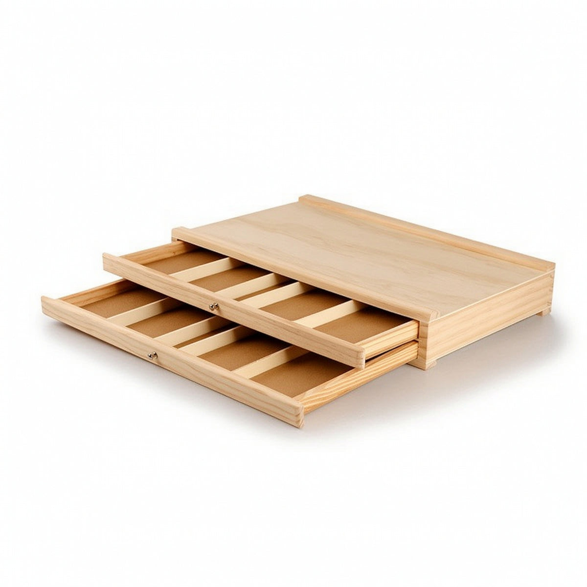 Wood Art Storage Box Compartmented Art Supply Drawer Box Sturdy for Craft Room
